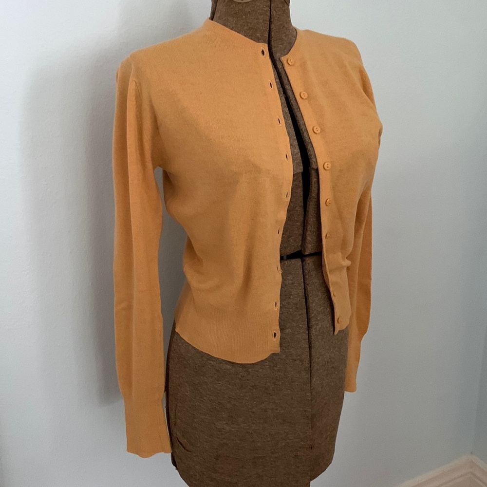 1950s Cashmere Gold Cardigan Medium